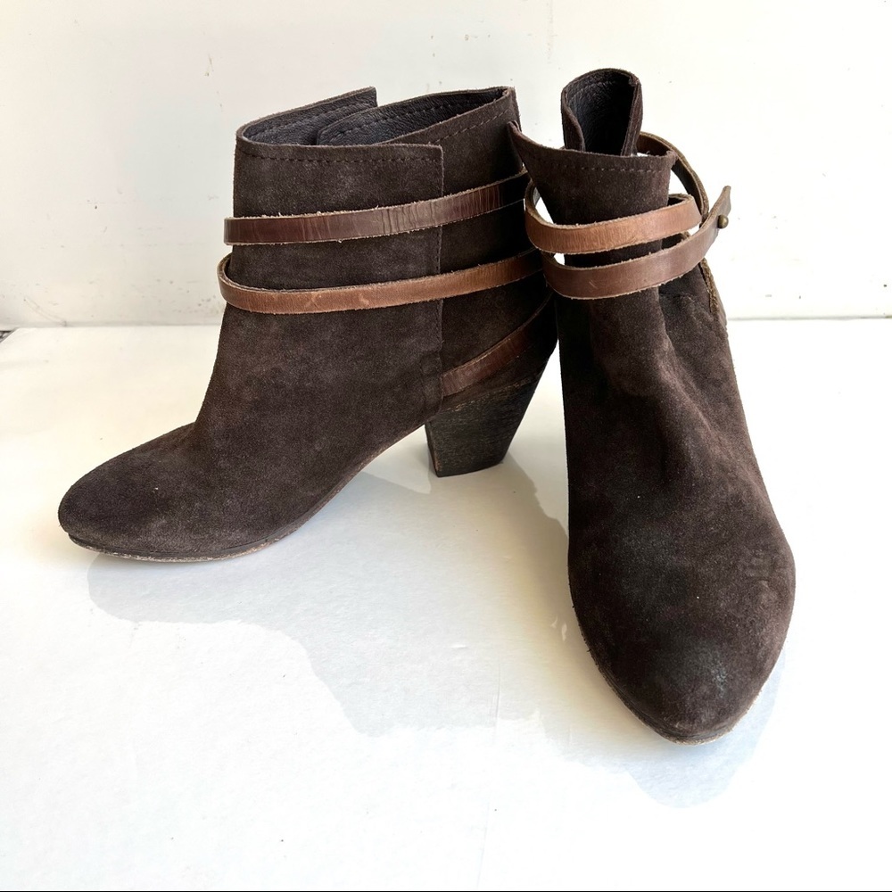 ASH Nikita Ankle Bootie Brown Suede Size 38